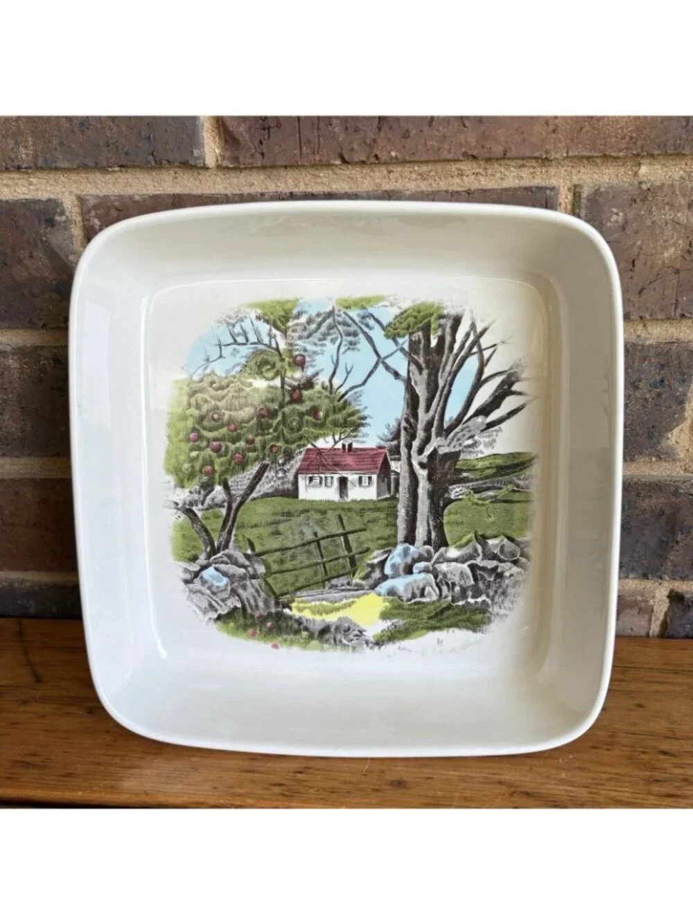 Johnson Bros Friendly Village 10” Square Ceramic Baker